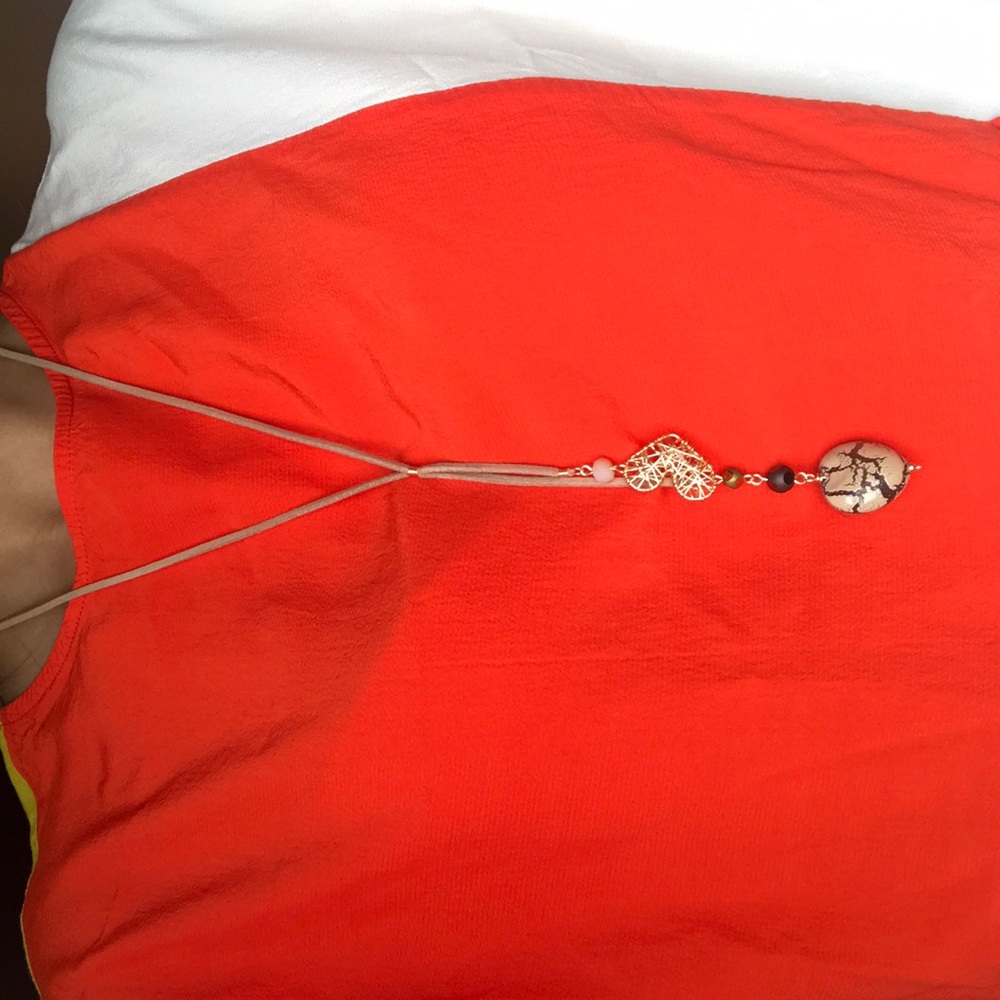 long necklace with heart charm